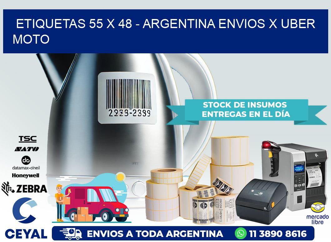 ETIQUETAS 55 x 48 – ARGENTINA ENVIOS X UBER MOTO