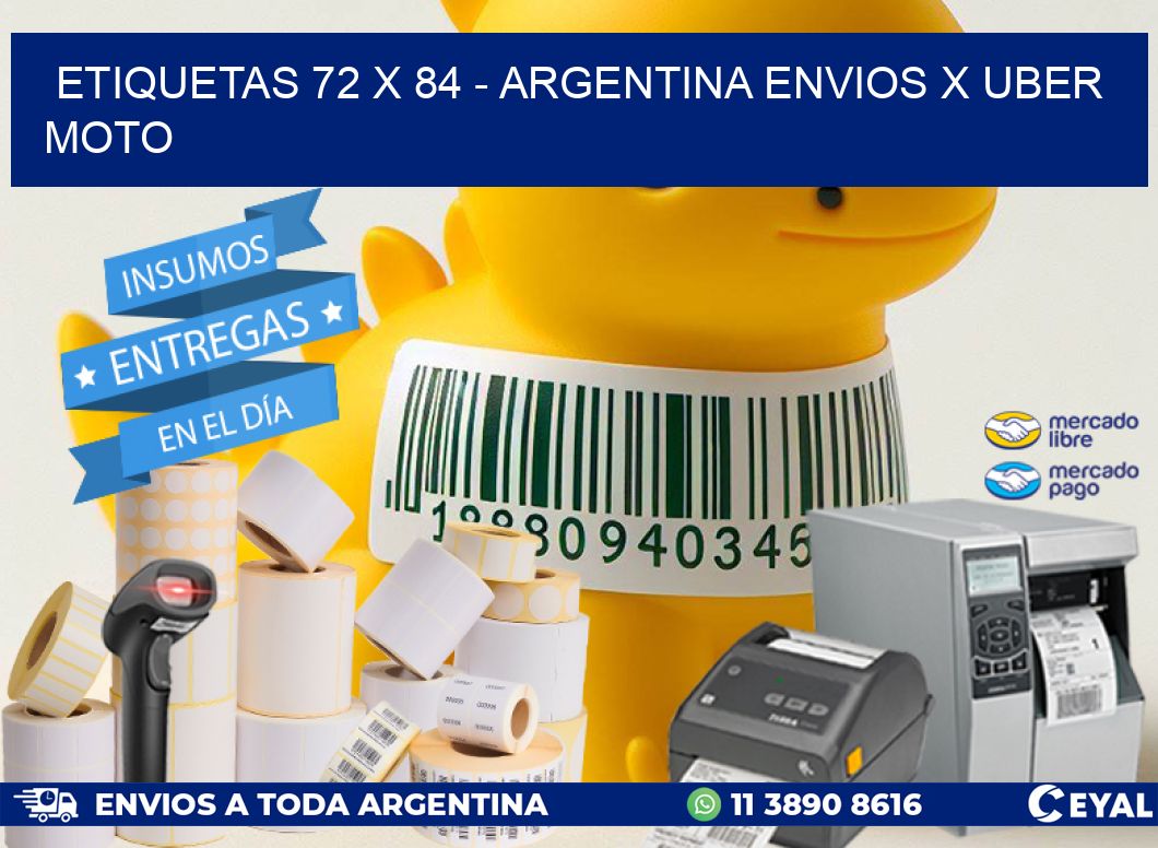 ETIQUETAS 72 x 84 – ARGENTINA ENVIOS X UBER MOTO