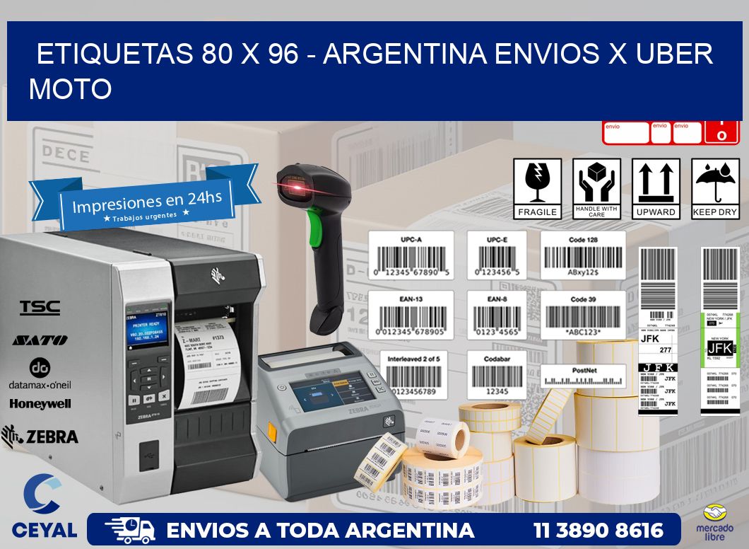 ETIQUETAS 80 x 96 – ARGENTINA ENVIOS X UBER MOTO