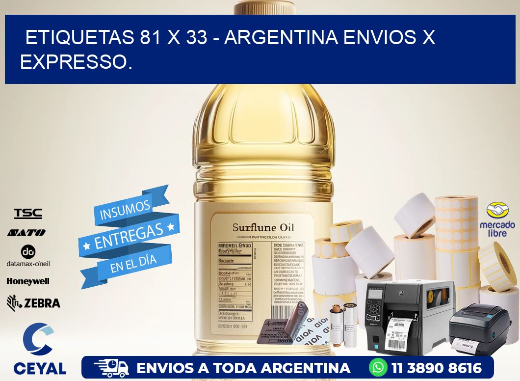 ETIQUETAS 81 x 33 - ARGENTINA ENVIOS X EXPRESSO.