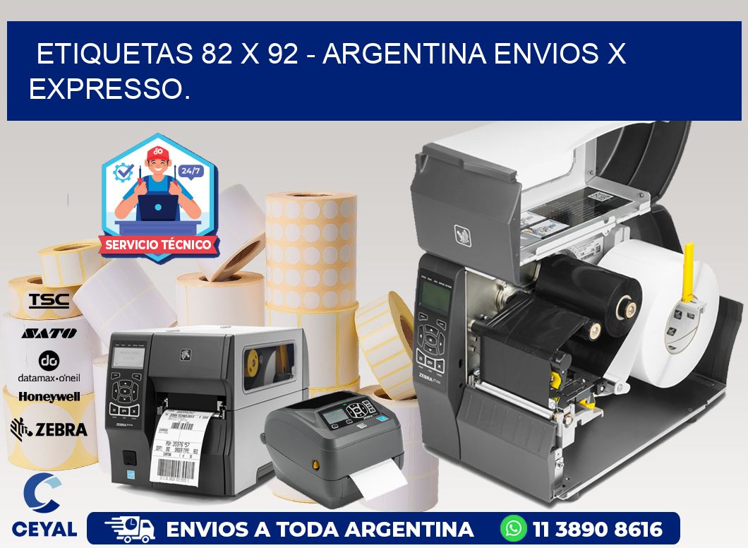 ETIQUETAS 82 x 92 - ARGENTINA ENVIOS X EXPRESSO.