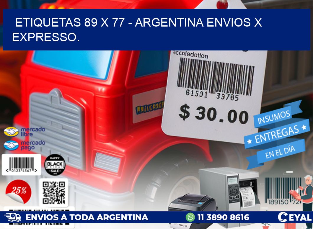 ETIQUETAS 89 x 77 – ARGENTINA ENVIOS X EXPRESSO.