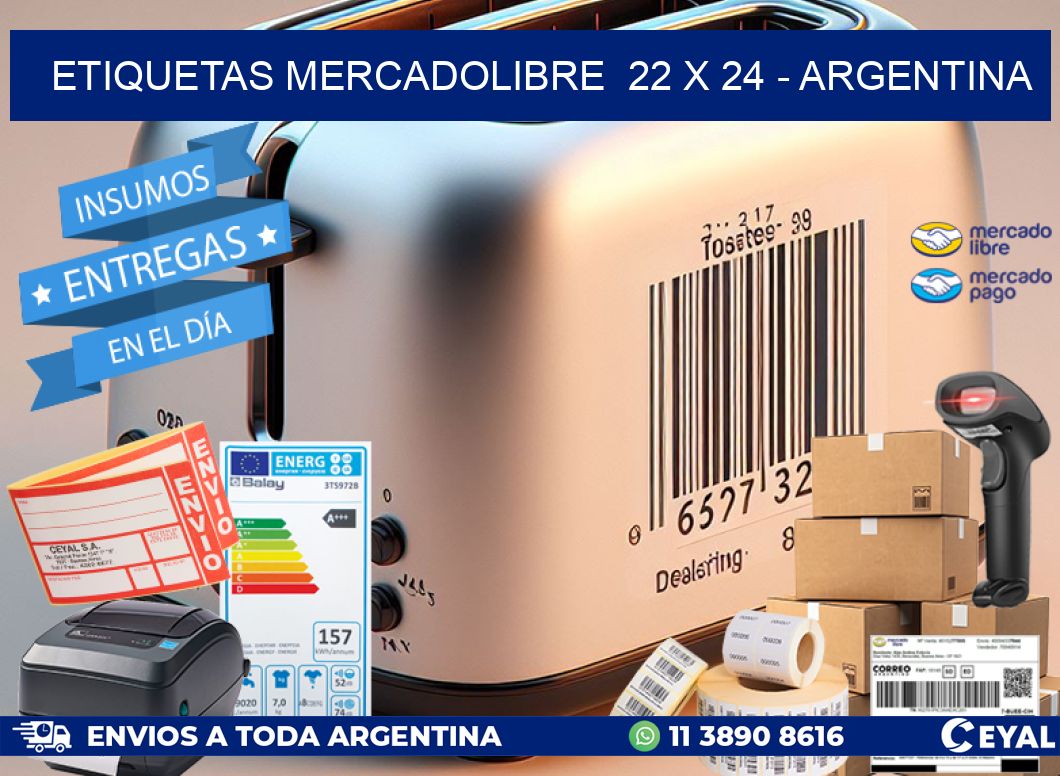 ETIQUETAS MERCADOLIBRE  22 x 24 - ARGENTINA