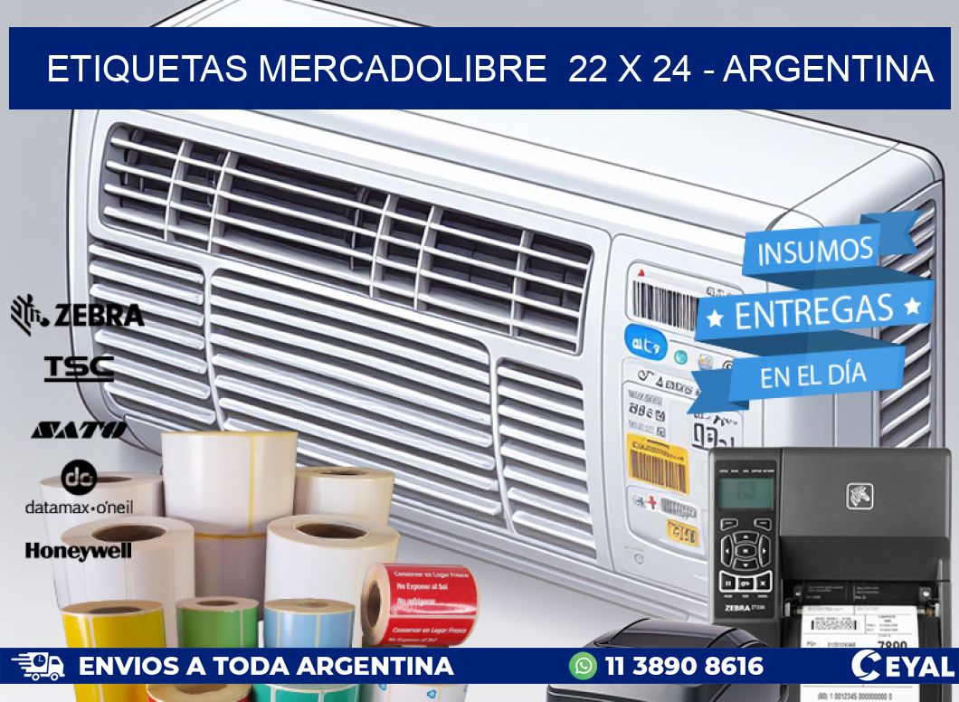 ETIQUETAS MERCADOLIBRE  22 x 24 - ARGENTINA