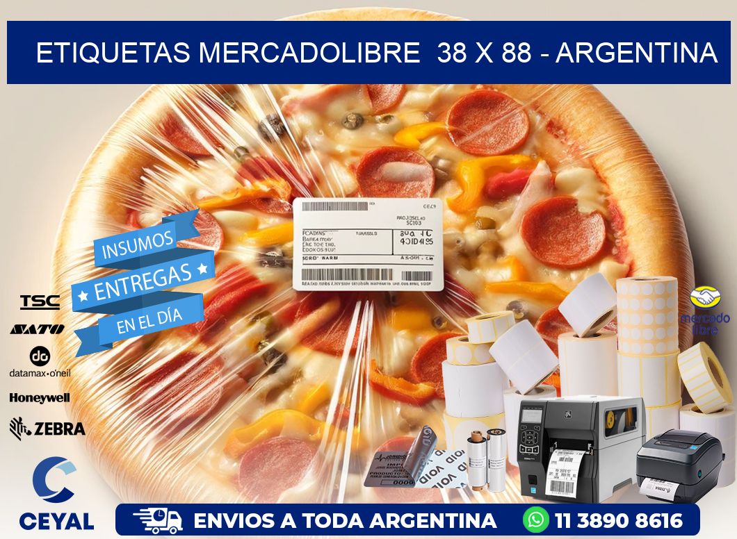 ETIQUETAS MERCADOLIBRE  38 x 88 - ARGENTINA