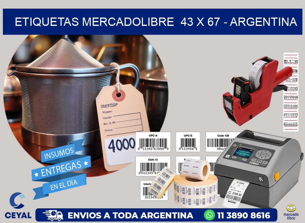 ETIQUETAS MERCADOLIBRE  43 x 67 – ARGENTINA