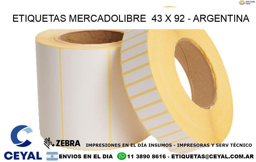 ETIQUETAS MERCADOLIBRE  43 x 92 – ARGENTINA