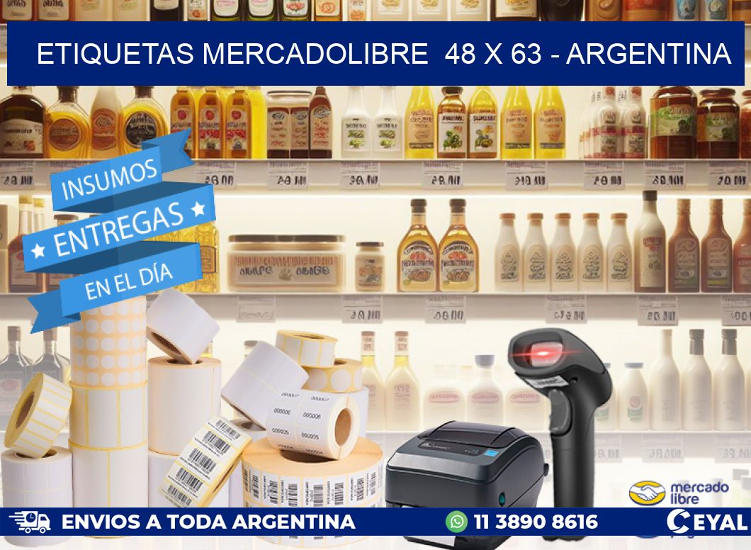 ETIQUETAS MERCADOLIBRE  48 x 63 - ARGENTINA