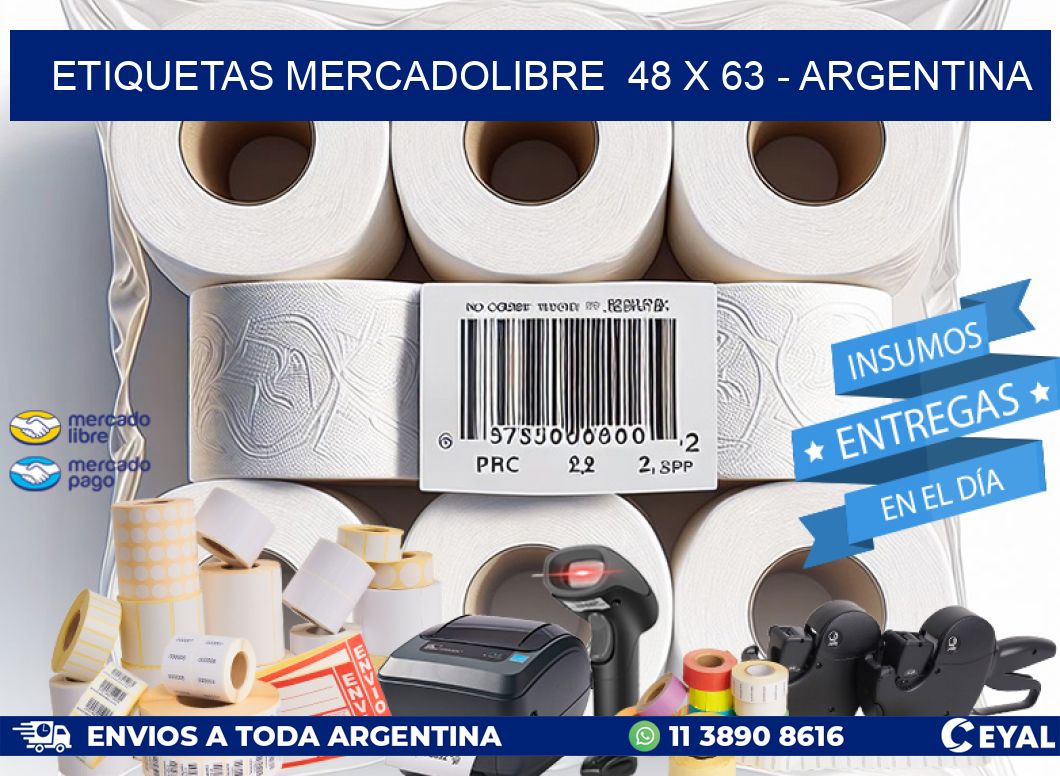 ETIQUETAS MERCADOLIBRE  48 x 63 - ARGENTINA