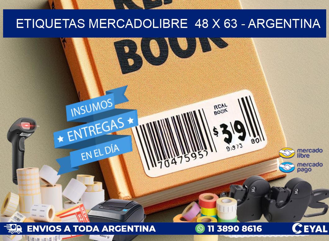 ETIQUETAS MERCADOLIBRE  48 x 63 - ARGENTINA