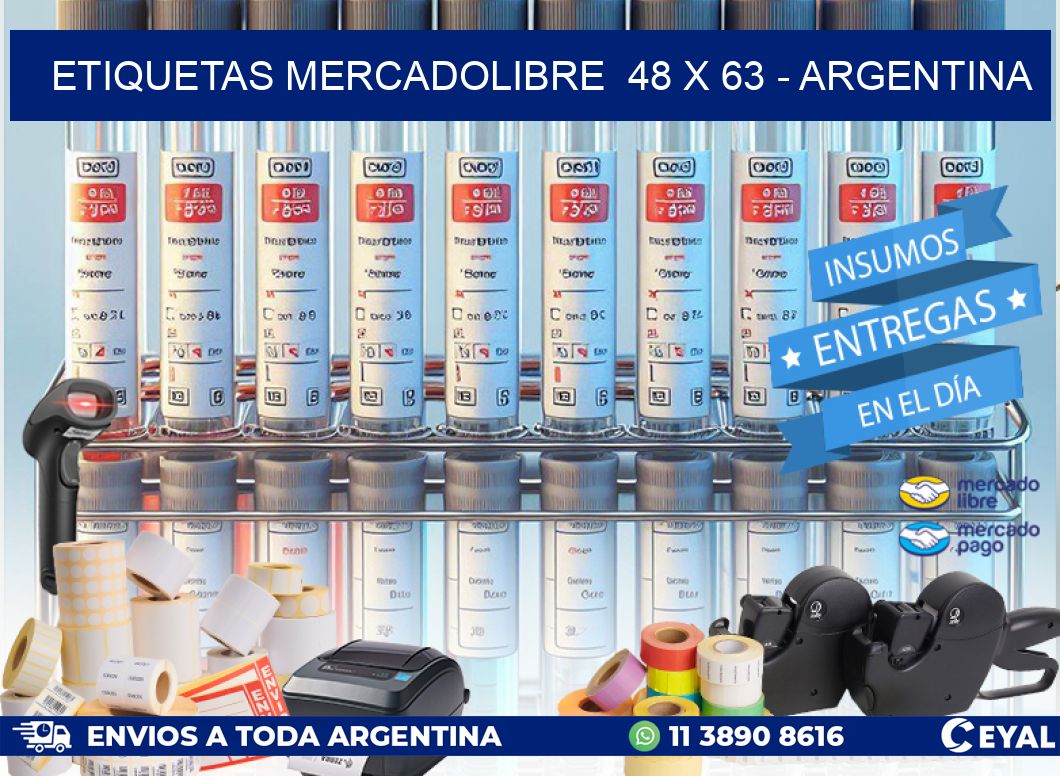 ETIQUETAS MERCADOLIBRE  48 x 63 - ARGENTINA