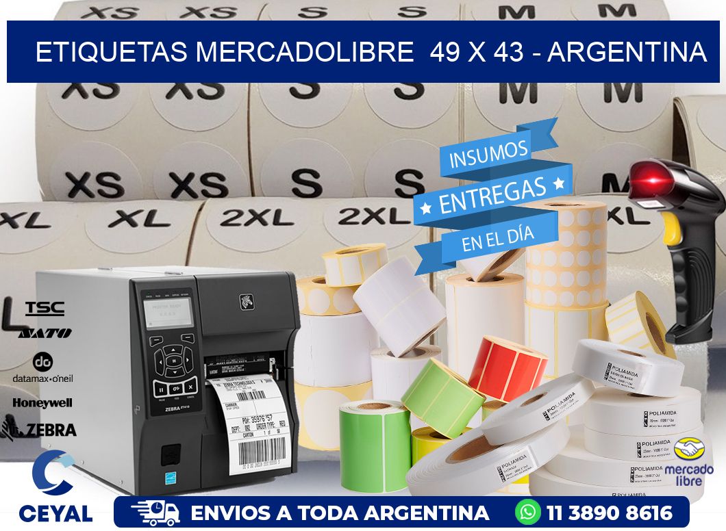 ETIQUETAS MERCADOLIBRE  49 x 43 - ARGENTINA