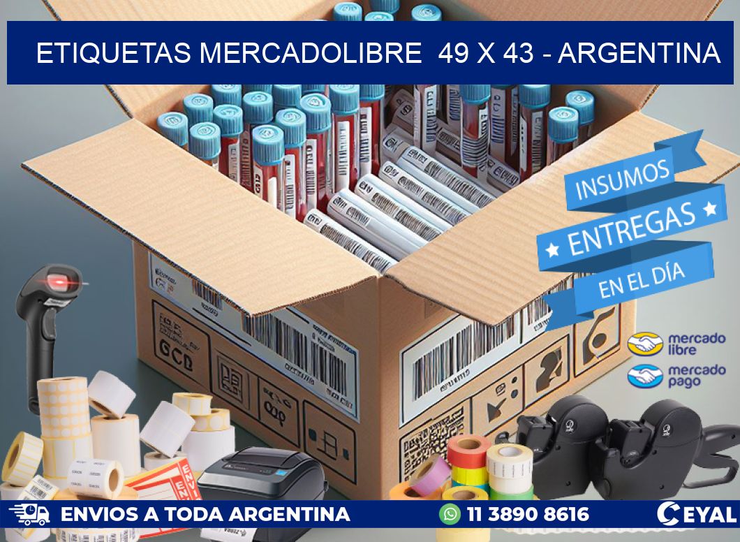 ETIQUETAS MERCADOLIBRE  49 x 43 - ARGENTINA