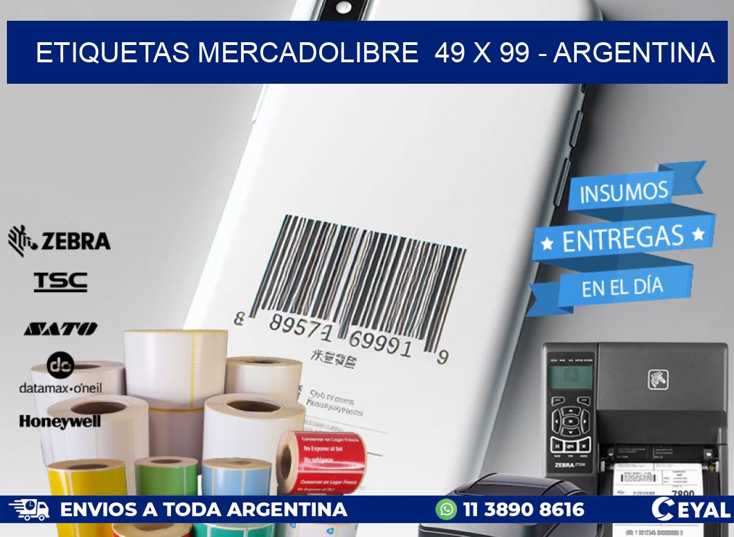 ETIQUETAS MERCADOLIBRE  49 x 99 - ARGENTINA