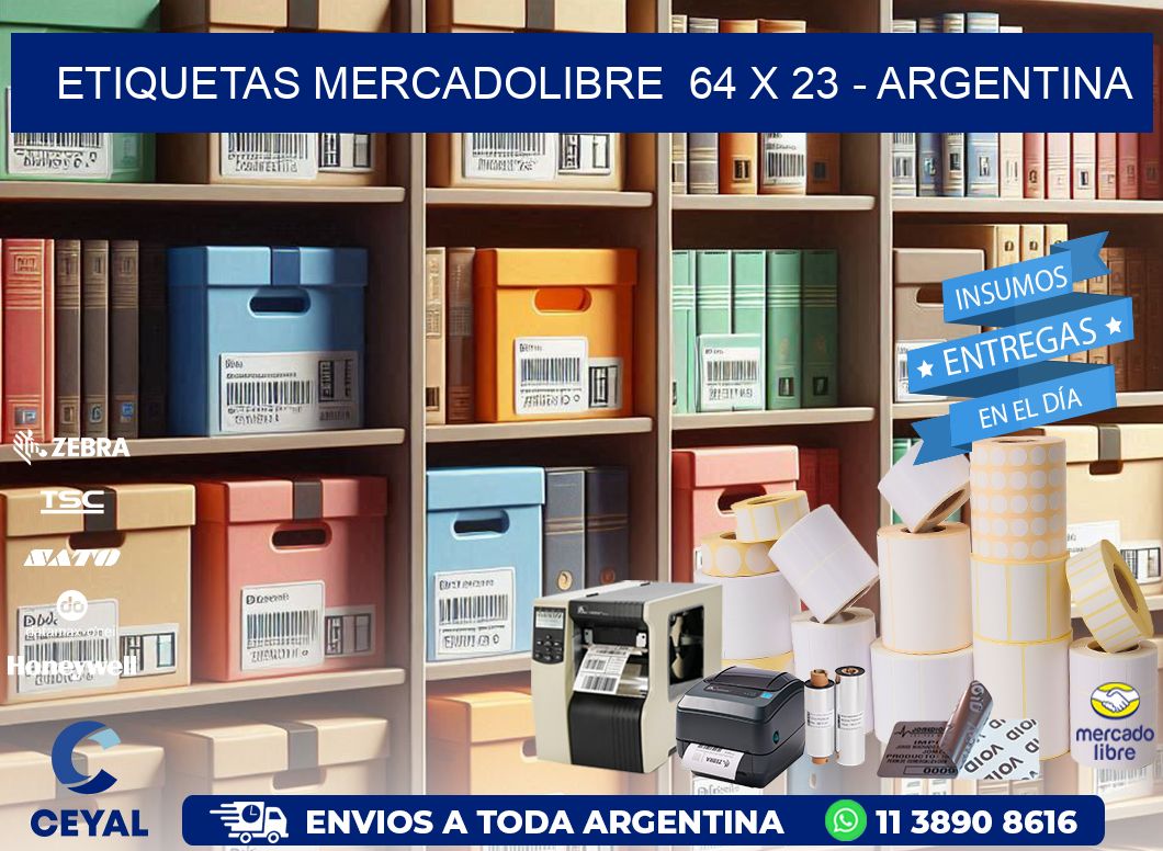 ETIQUETAS MERCADOLIBRE  64 x 23 - ARGENTINA