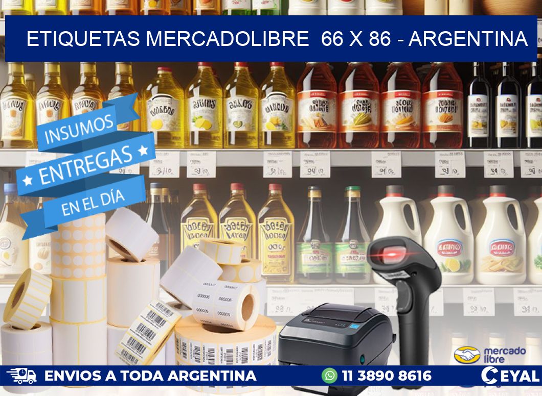 ETIQUETAS MERCADOLIBRE  66 x 86 - ARGENTINA