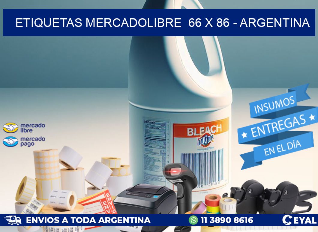 ETIQUETAS MERCADOLIBRE  66 x 86 - ARGENTINA