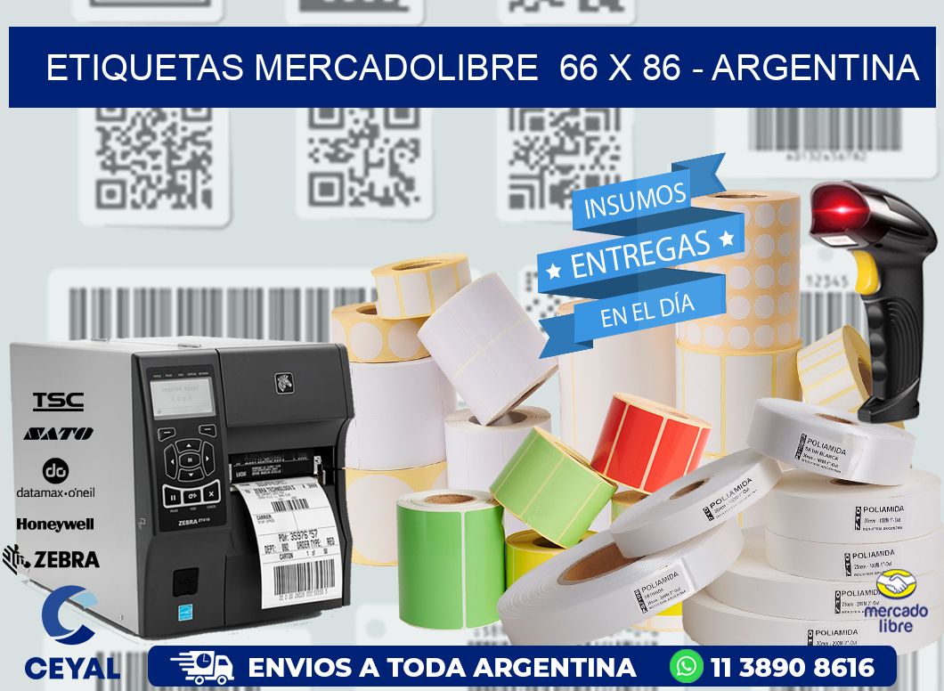 ETIQUETAS MERCADOLIBRE  66 x 86 - ARGENTINA