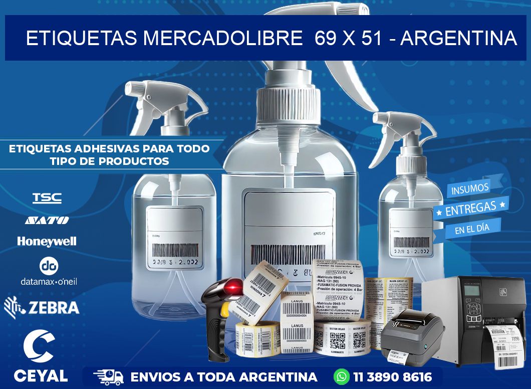 ETIQUETAS MERCADOLIBRE  69 x 51 – ARGENTINA