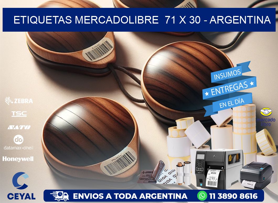 ETIQUETAS MERCADOLIBRE  71 x 30 - ARGENTINA