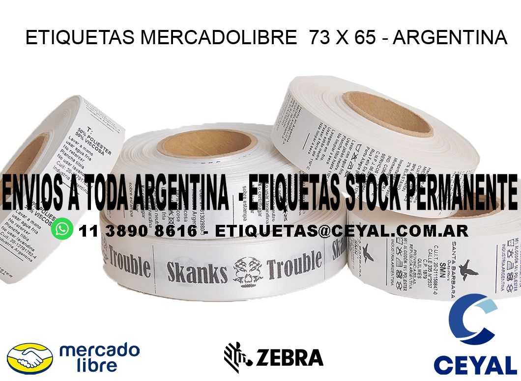 ETIQUETAS MERCADOLIBRE  73 x 65 - ARGENTINA