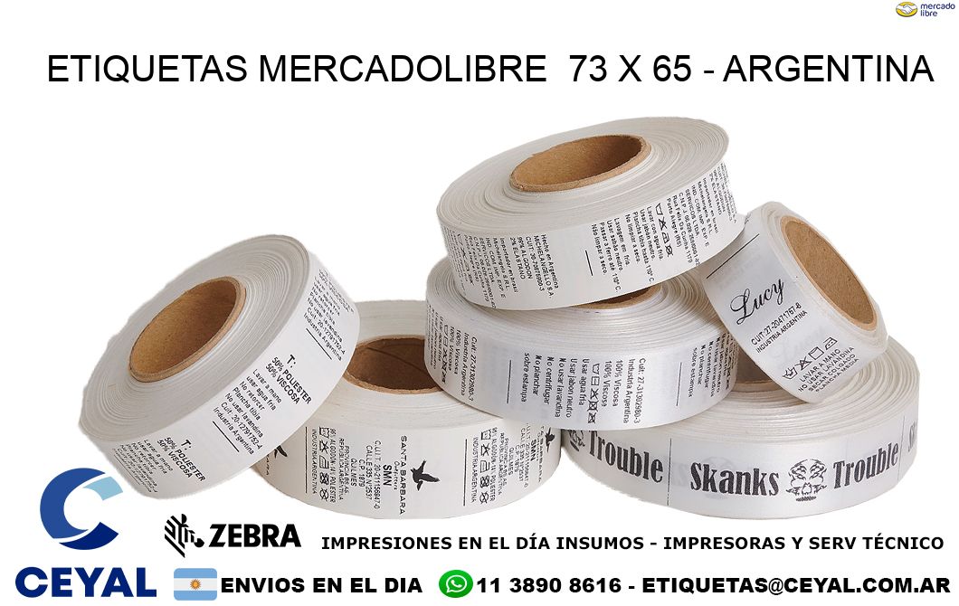 ETIQUETAS MERCADOLIBRE  73 x 65 - ARGENTINA