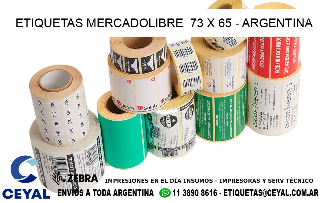 ETIQUETAS MERCADOLIBRE  73 x 65 - ARGENTINA