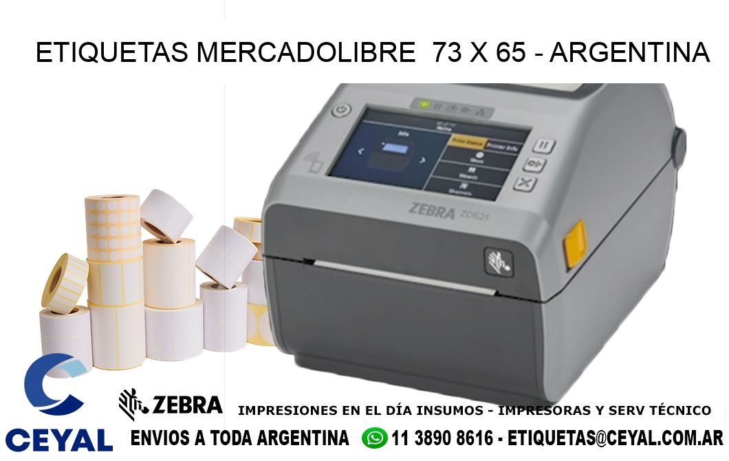 ETIQUETAS MERCADOLIBRE  73 x 65 - ARGENTINA