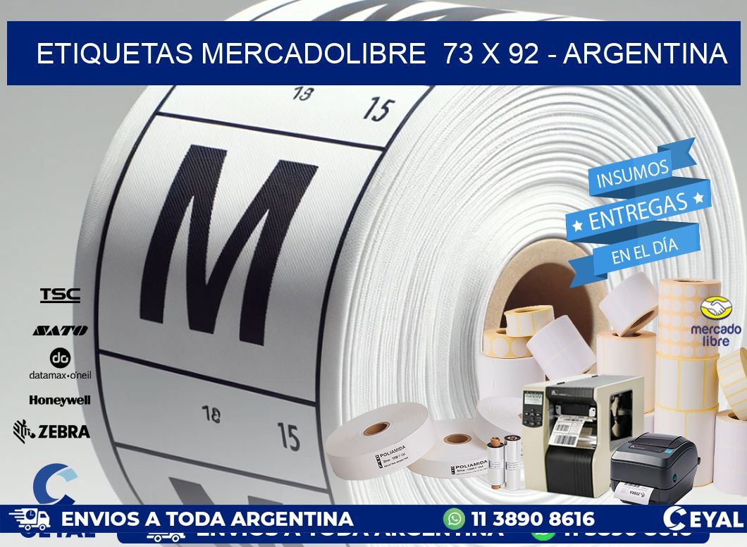 ETIQUETAS MERCADOLIBRE  73 x 92 - ARGENTINA