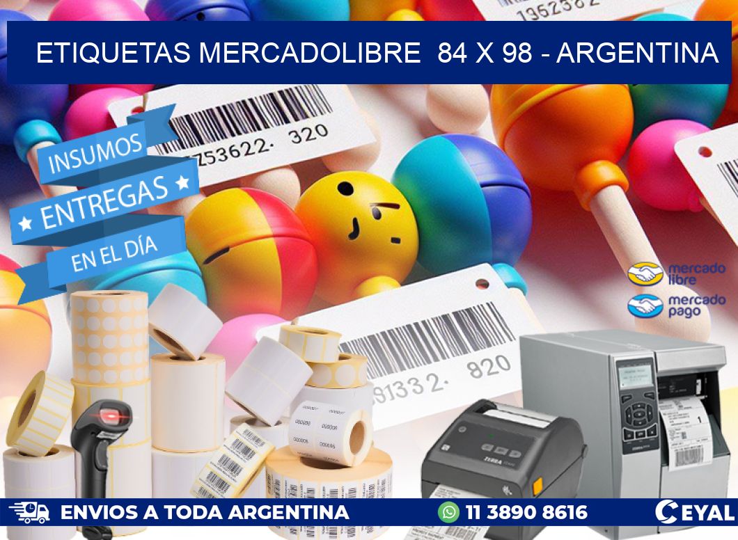 ETIQUETAS MERCADOLIBRE  84 x 98 - ARGENTINA