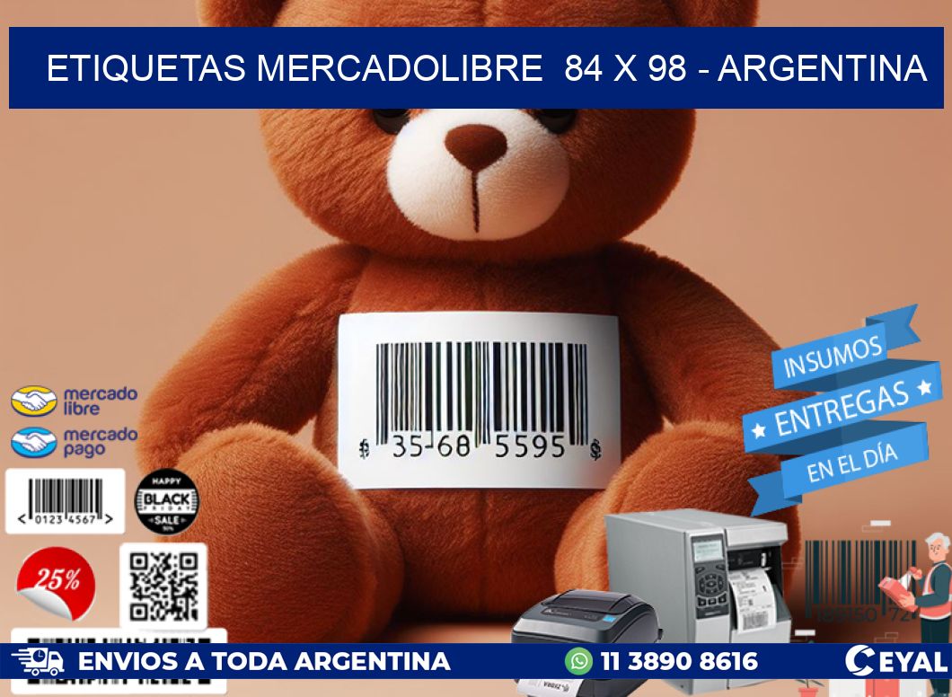 ETIQUETAS MERCADOLIBRE  84 x 98 - ARGENTINA