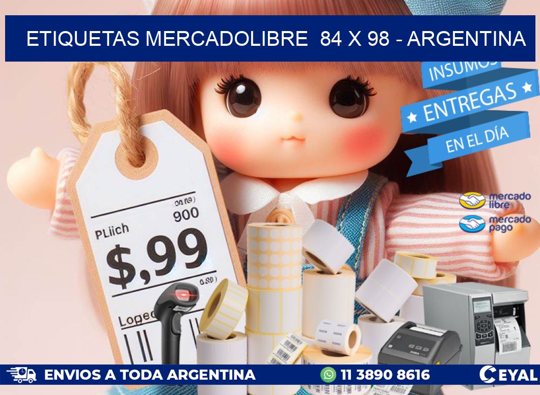 ETIQUETAS MERCADOLIBRE  84 x 98 - ARGENTINA