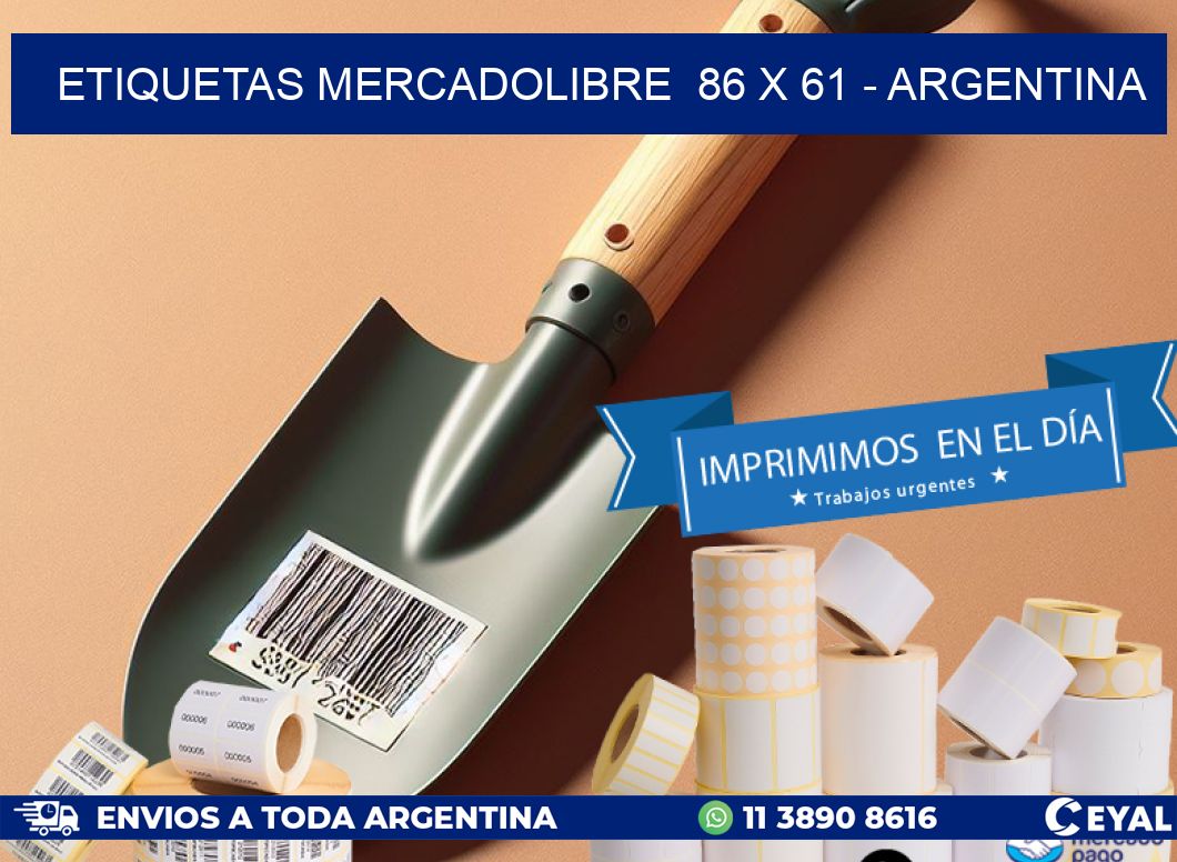 ETIQUETAS MERCADOLIBRE  86 x 61 - ARGENTINA