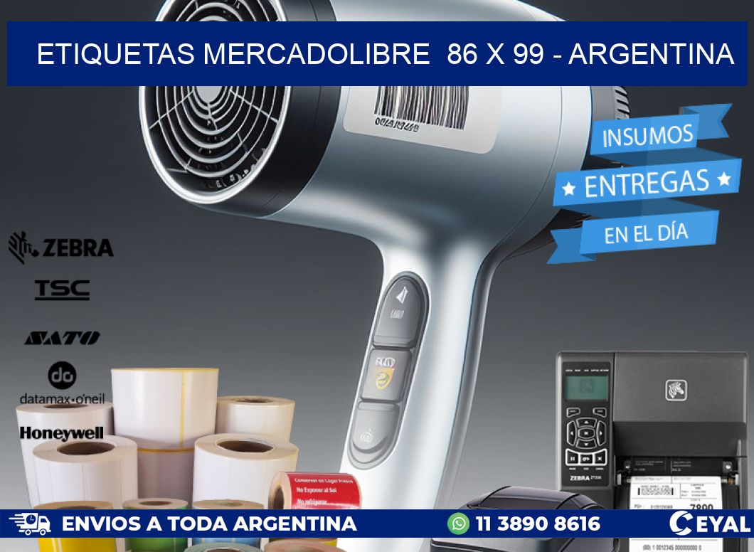 ETIQUETAS MERCADOLIBRE  86 x 99 - ARGENTINA