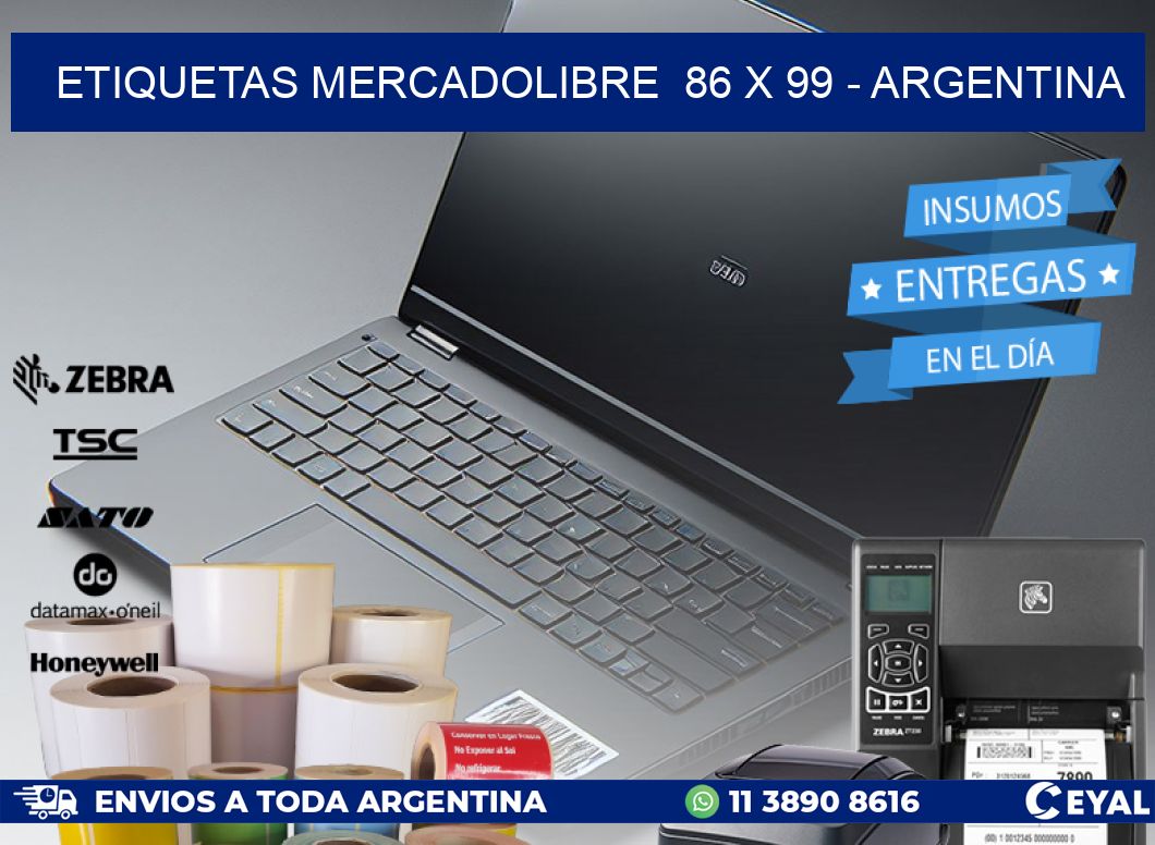 ETIQUETAS MERCADOLIBRE  86 x 99 - ARGENTINA