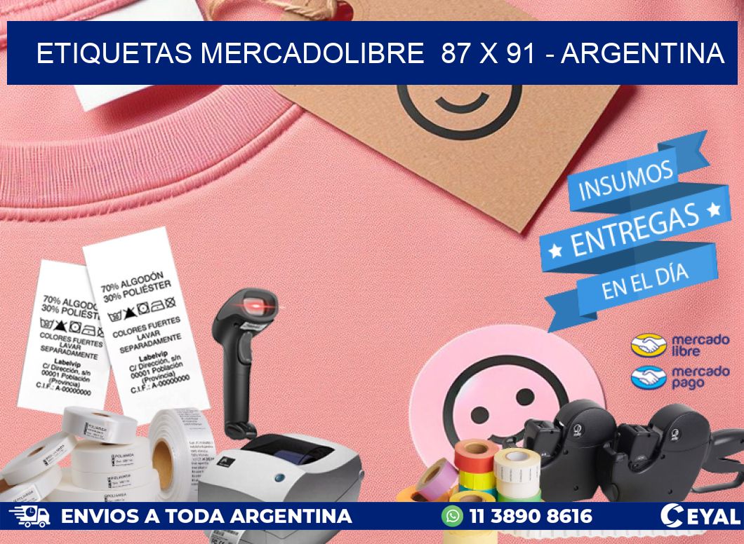 ETIQUETAS MERCADOLIBRE  87 x 91 – ARGENTINA