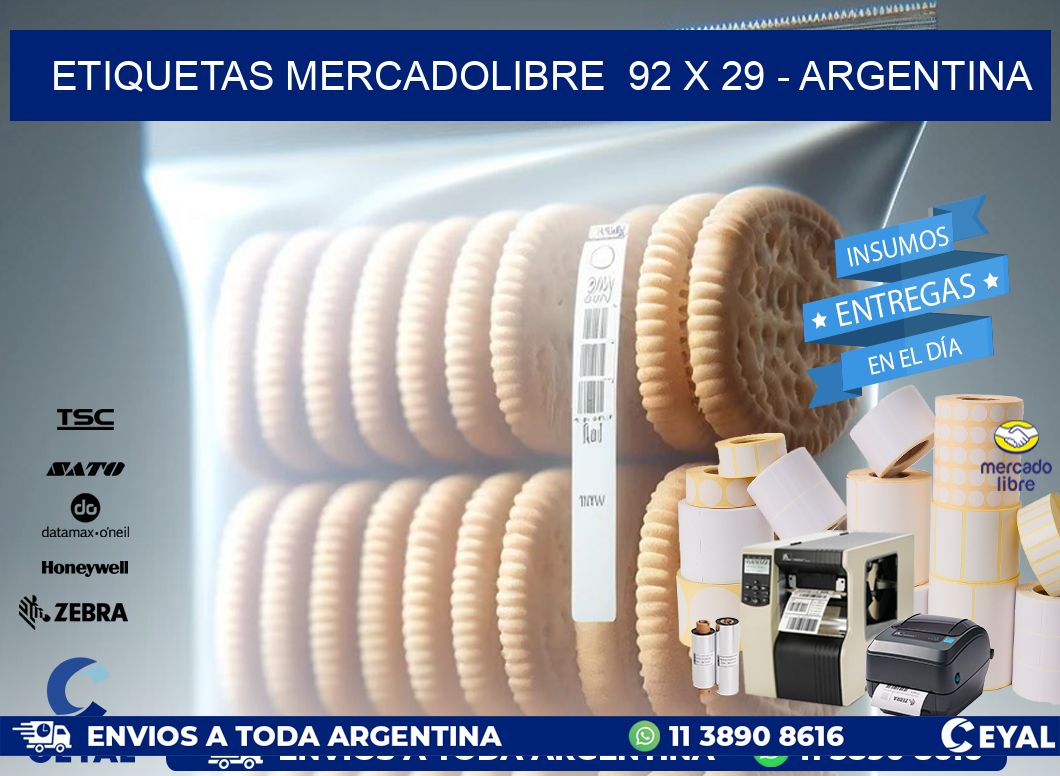 ETIQUETAS MERCADOLIBRE  92 x 29 - ARGENTINA