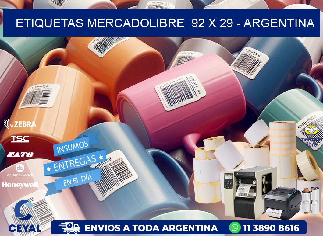 ETIQUETAS MERCADOLIBRE  92 x 29 - ARGENTINA