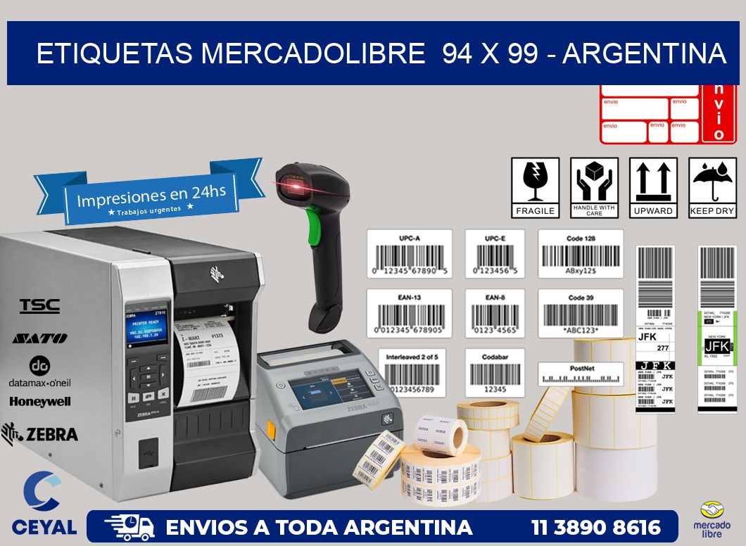 ETIQUETAS MERCADOLIBRE  94 x 99 – ARGENTINA