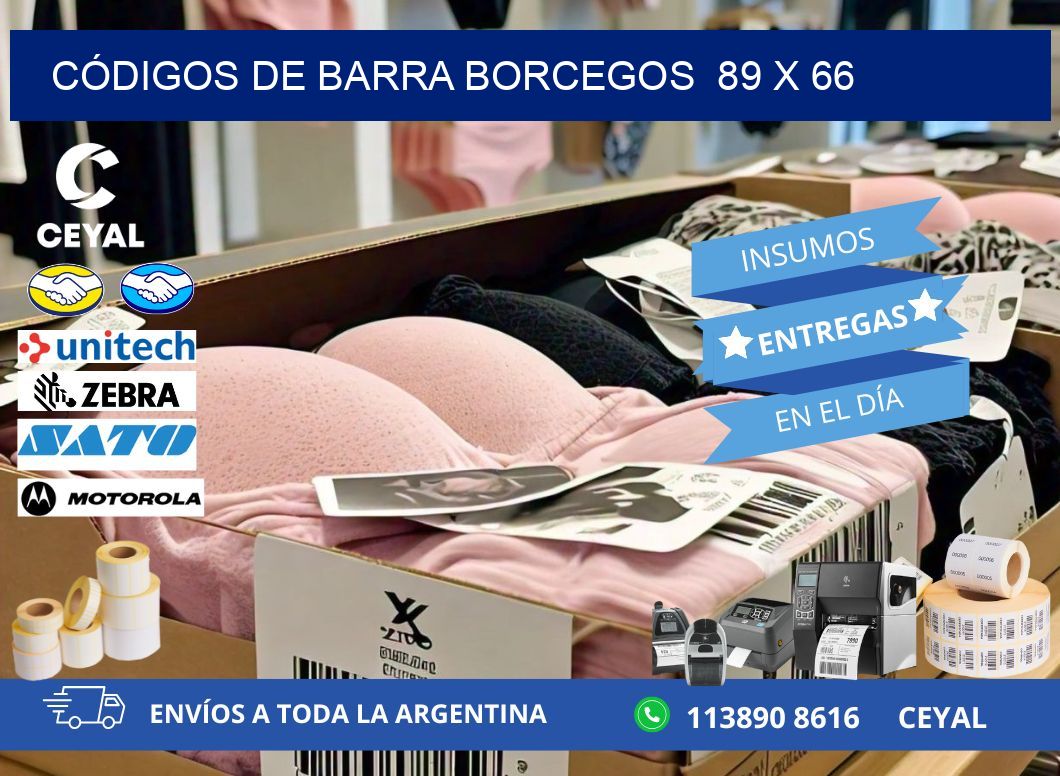 CÓDIGOS DE BARRA BORCEGOS  89 x 66