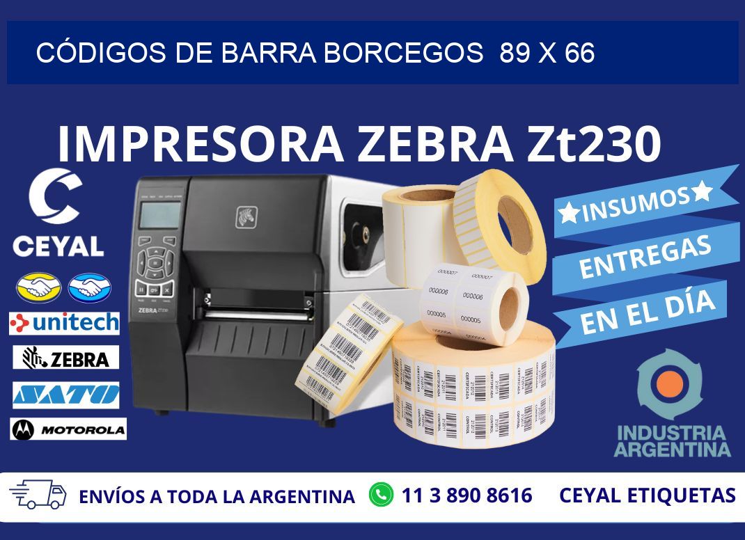 CÓDIGOS DE BARRA BORCEGOS  89 x 66