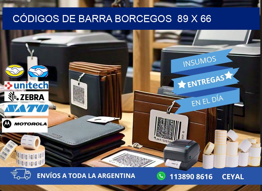 CÓDIGOS DE BARRA BORCEGOS  89 x 66