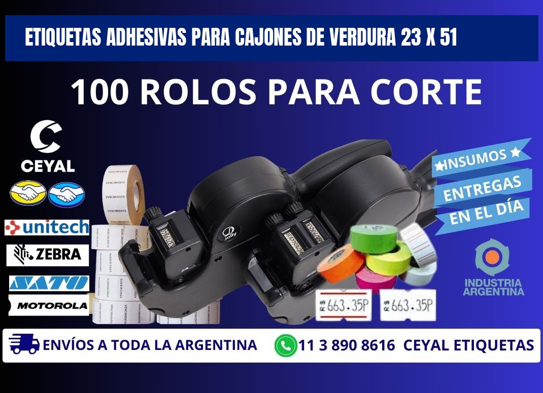 ETIQUETAS ADHESIVAS PARA CAJONES DE VERDURA 23 x 51