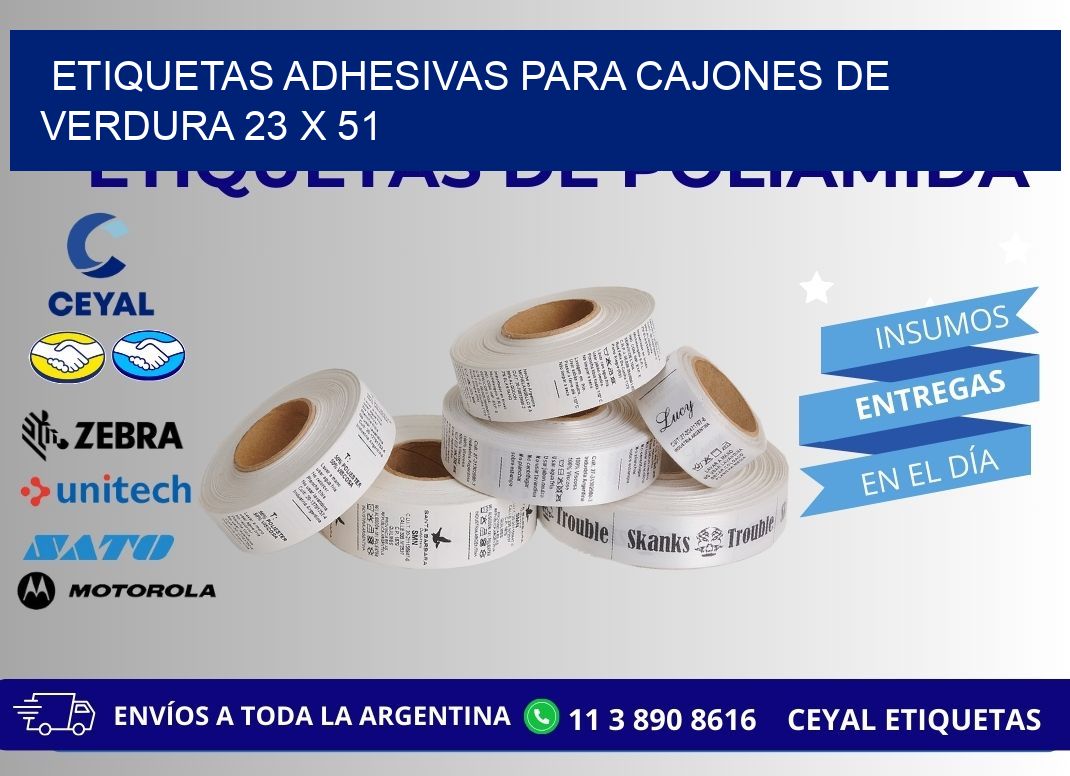 ETIQUETAS ADHESIVAS PARA CAJONES DE VERDURA 23 x 51