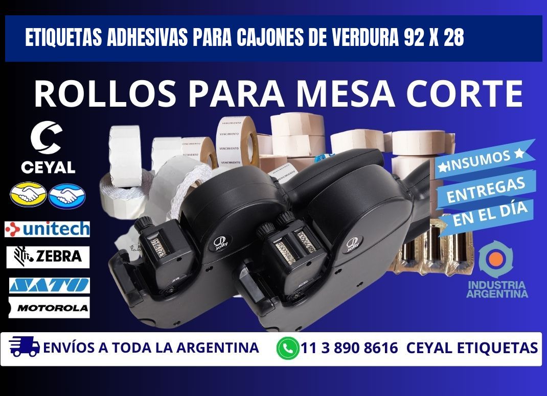 ETIQUETAS ADHESIVAS PARA CAJONES DE VERDURA 92 x 28