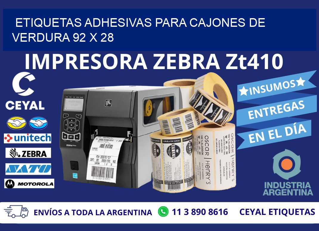 ETIQUETAS ADHESIVAS PARA CAJONES DE VERDURA 92 x 28