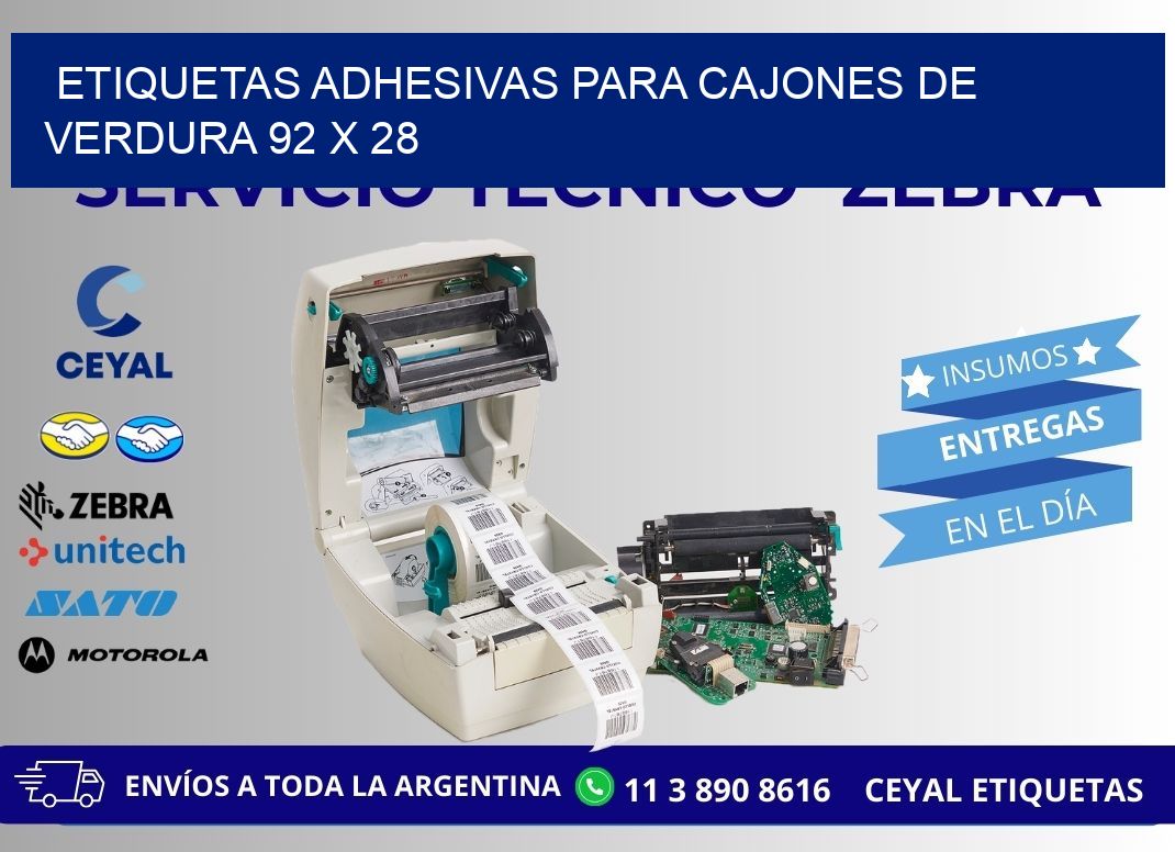 ETIQUETAS ADHESIVAS PARA CAJONES DE VERDURA 92 x 28