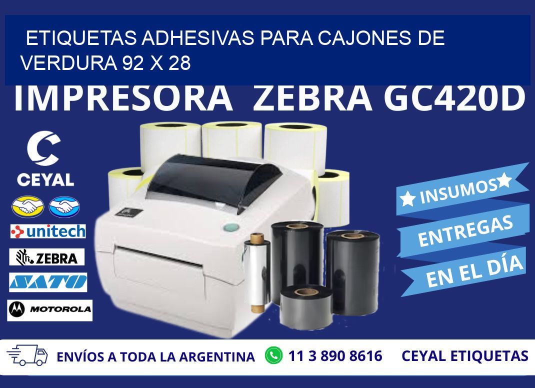 ETIQUETAS ADHESIVAS PARA CAJONES DE VERDURA 92 x 28