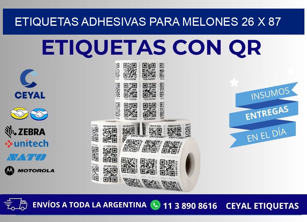 ETIQUETAS ADHESIVAS PARA MELONES 26 x 87