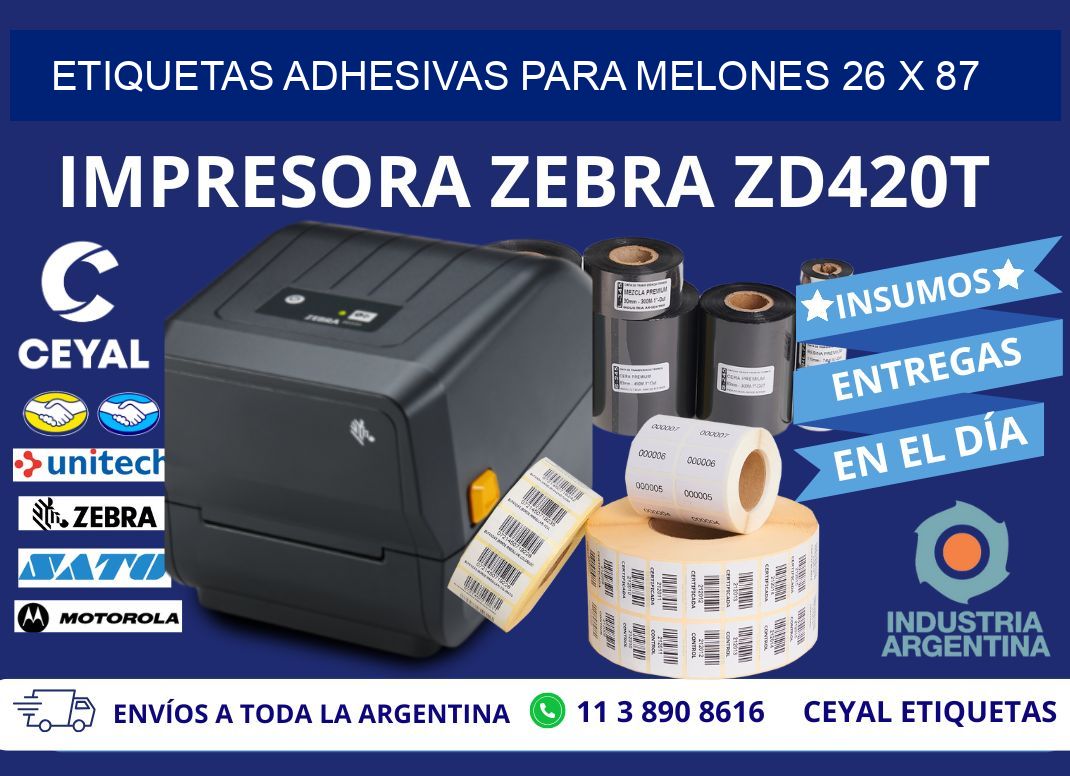 ETIQUETAS ADHESIVAS PARA MELONES 26 x 87